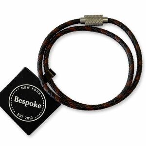 Bespoke New York Men's Brown Skinny Double Wrap Leather Bracelet OS